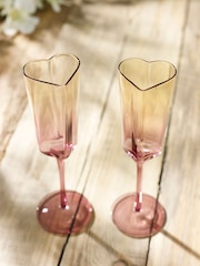 Set of 2 Purple Ombre Heart Champagne Flutes - Image 3 of 5