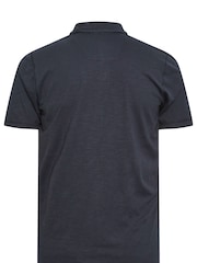 BadRhino Big & Tall Navy Blue 100% Cotton Slub Polo Shirt - Image 2 of 2