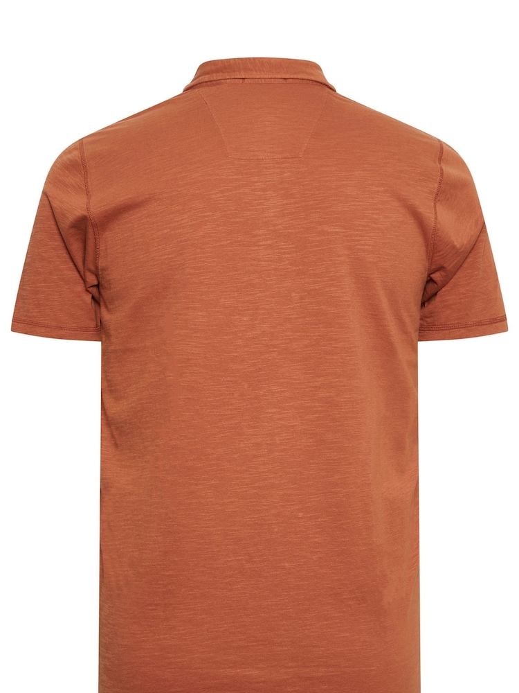BadRhino Big & Tall Brown 100% Cotton Slub Polo Shirt - Image 2 of 2