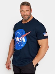 BadRhino Big & Tall Blue 100% Cotton NASA T-Shirt - Image 1 of 2