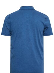 BadRhino Big & Tall Blue 100% Cotton Slub Polo Shirt - Image 2 of 2
