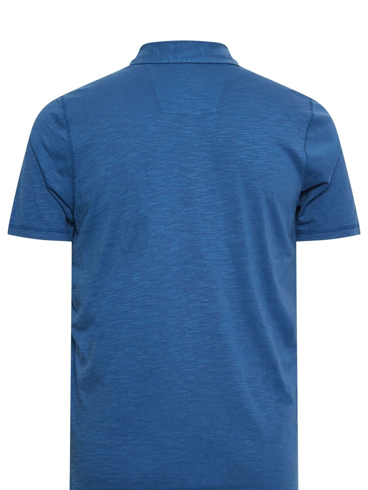 BadRhino Big & Tall Blue 100% Cotton Slub Polo Shirt - Image 2 of 2