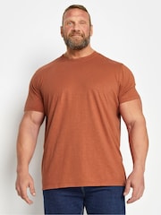 BadRhino Big & Tall Brown 100% Cotton Crew Neck Slub T-Shirt - Image 1 of 2