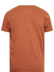 BadRhino Big & Tall Brown 100% Cotton Crew Neck Slub T-Shirt - Image 2 of 2