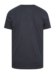 BadRhino Big & Tall Blue 100% Cotton Crew Neck Slub T-Shirt - Image 3 of 3