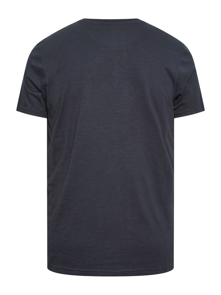 BadRhino Big & Tall Blue 100% Cotton Crew Neck Slub T-Shirt - Image 3 of 3 BadRhino Big & Tall Blue 100% Cotton Crew Neck Slub T-Shirt - Image 3 of 3