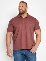 BadRhino Big & Tall Red 100% Cotton Slub Polo Shirt - Image 1 of 2