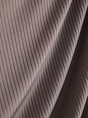 Mink Brown Premium Asymmetric Drape Top - Image 7 of 8