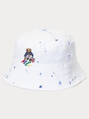 Polo Ralph Lauren PaintSplatter Polo Bear White Bucket Hat - Image 1 of 3
