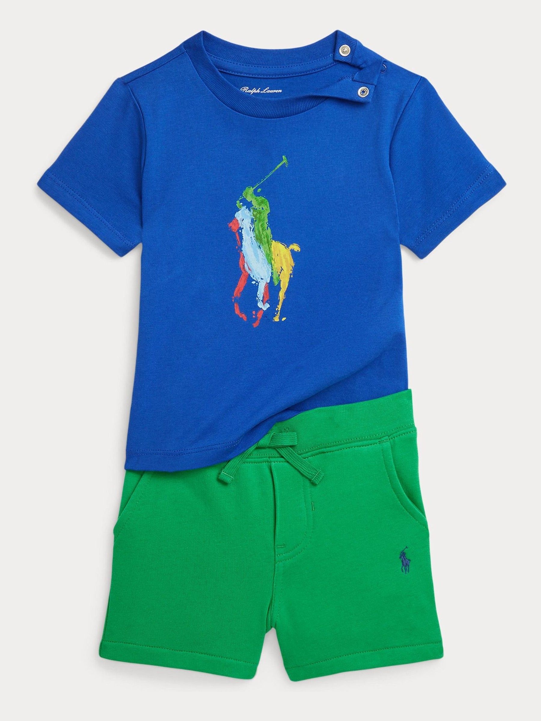 Buy Polo Ralph Lauren Navy Big Pony Cotton TShirt Fleece Shorts Set from Next Luxembourg