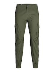 JACK & JONES JUNIOR Green Cuffed Cargo Trousers - Image 2 of 3