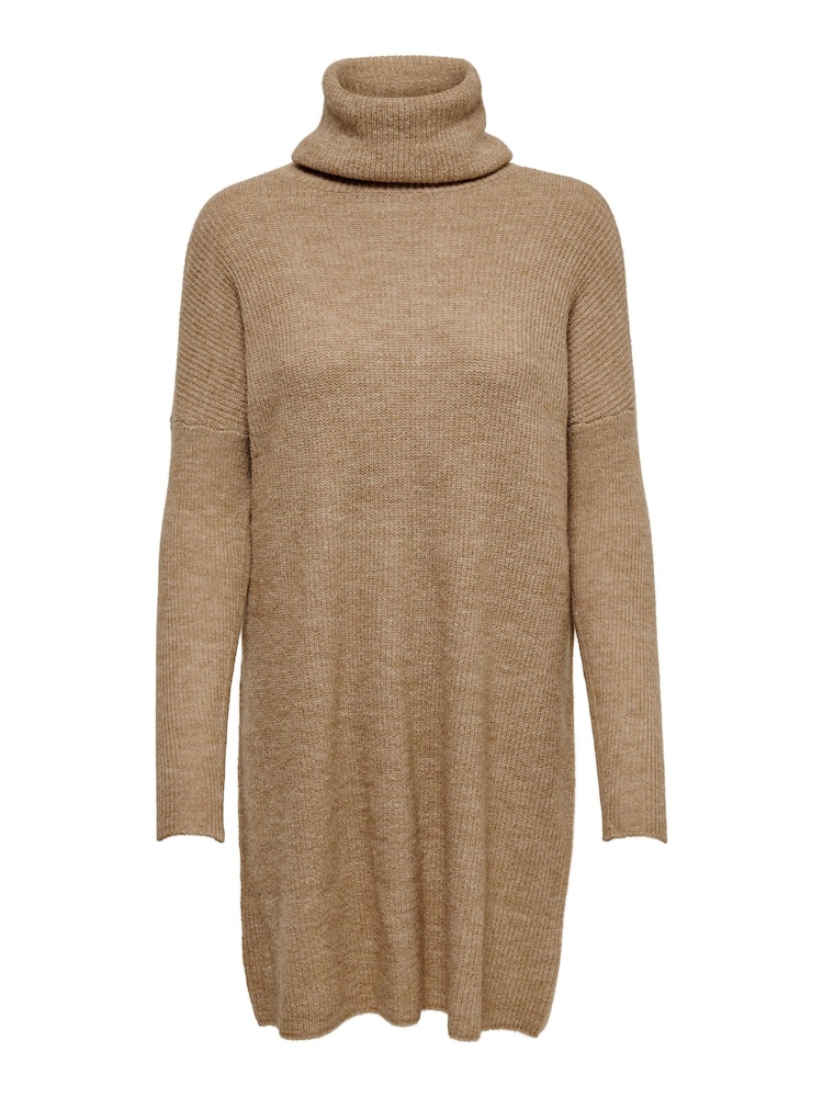 ONLY Brown Roll Neck Knitted Jumper Dress - Image 9 of 9