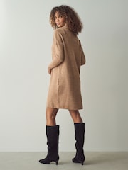 ONLY Brown Roll Neck Knitted Jumper Dress - Image 3 of 5
