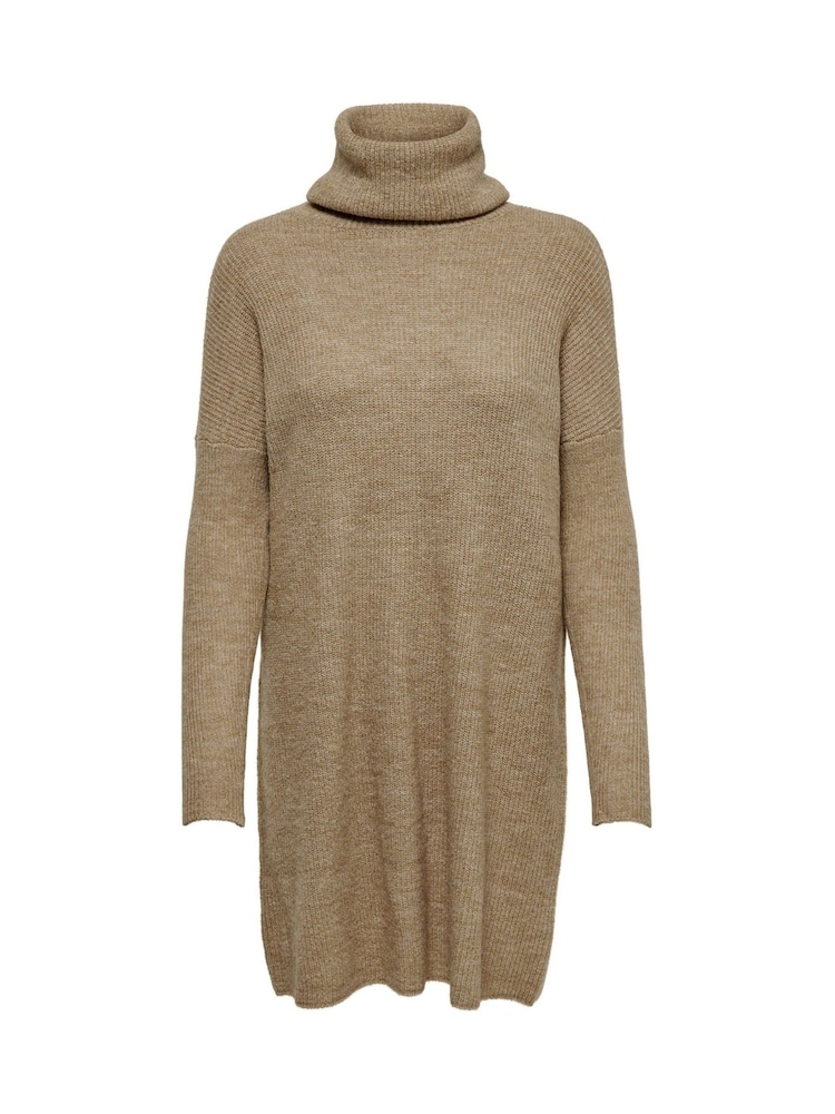 knee length dresses for ladies Cowlneck Sweater Midi Dress Small / Burnt Orange main image 1