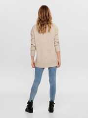 Creme - Only Longline Weicher Tunika-Pullover mit Rundhalsausschnitt - Bild 2 von 4