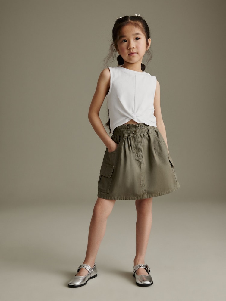 Khaki Green Cargo Skirt And T-shirt Set (3-16yrs) - Image 1 of 7
