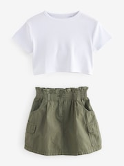 Khaki Green Cargo Skirt And T-shirt Set (3-16yrs) - Image 5 of 7