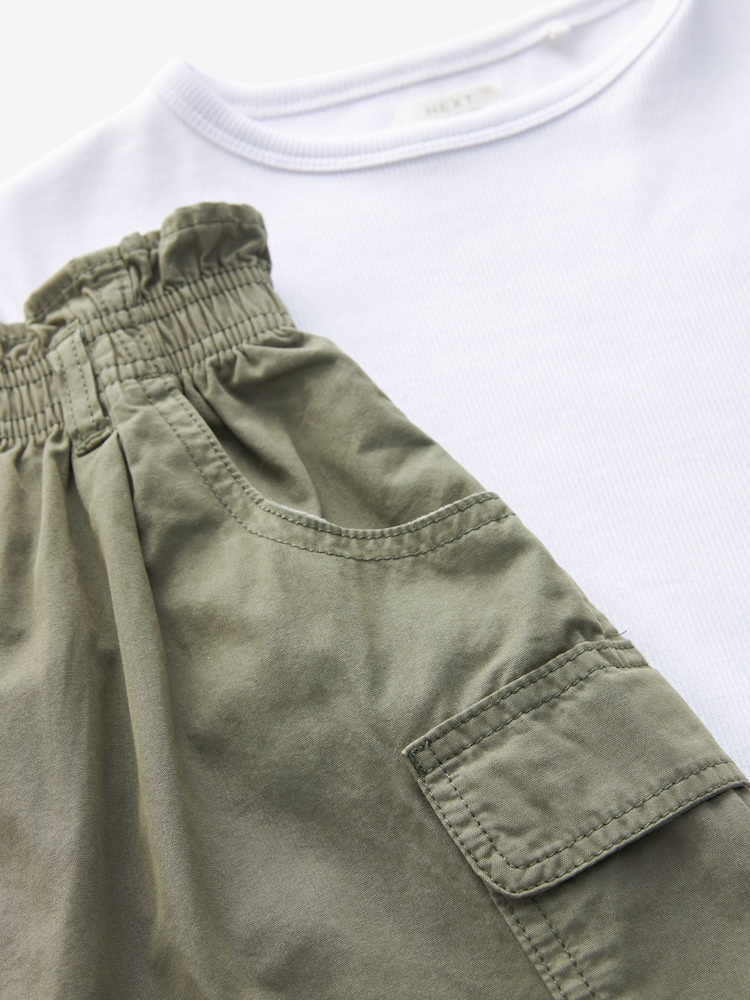 Khaki Green Cargo Skirt And T-shirt Set (3-16yrs) - Image 7 of 7