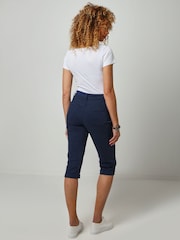 Joe Browns Blue Essentials Stretch Capri Trousers - Image 2 of 3