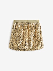 Gold A-Line Sequin Skirt (3-16yrs) - Image 4 of 6