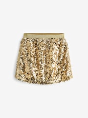 Gold A-Line Sequin Skirt (3-16yrs) - Image 5 of 6