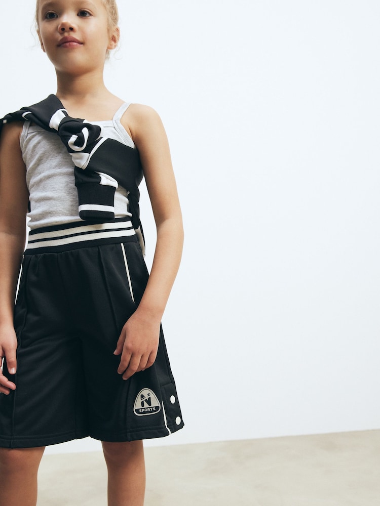 Black Sport Badge Shorts (3-16yrs) - Image 1 of 7 Black Sport Badge Shorts (3-16yrs) - Image 1 of 7