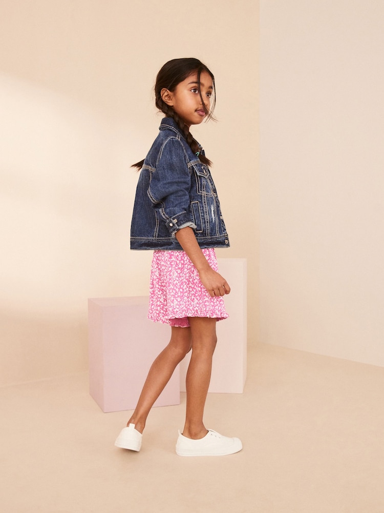 Pink Ditsy Floral Pull On Skort (3-16yrs) - Image 2 of 8