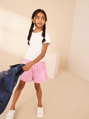 Pink Ditsy Floral Pull On Skort (3-16yrs) - Image 5 of 8