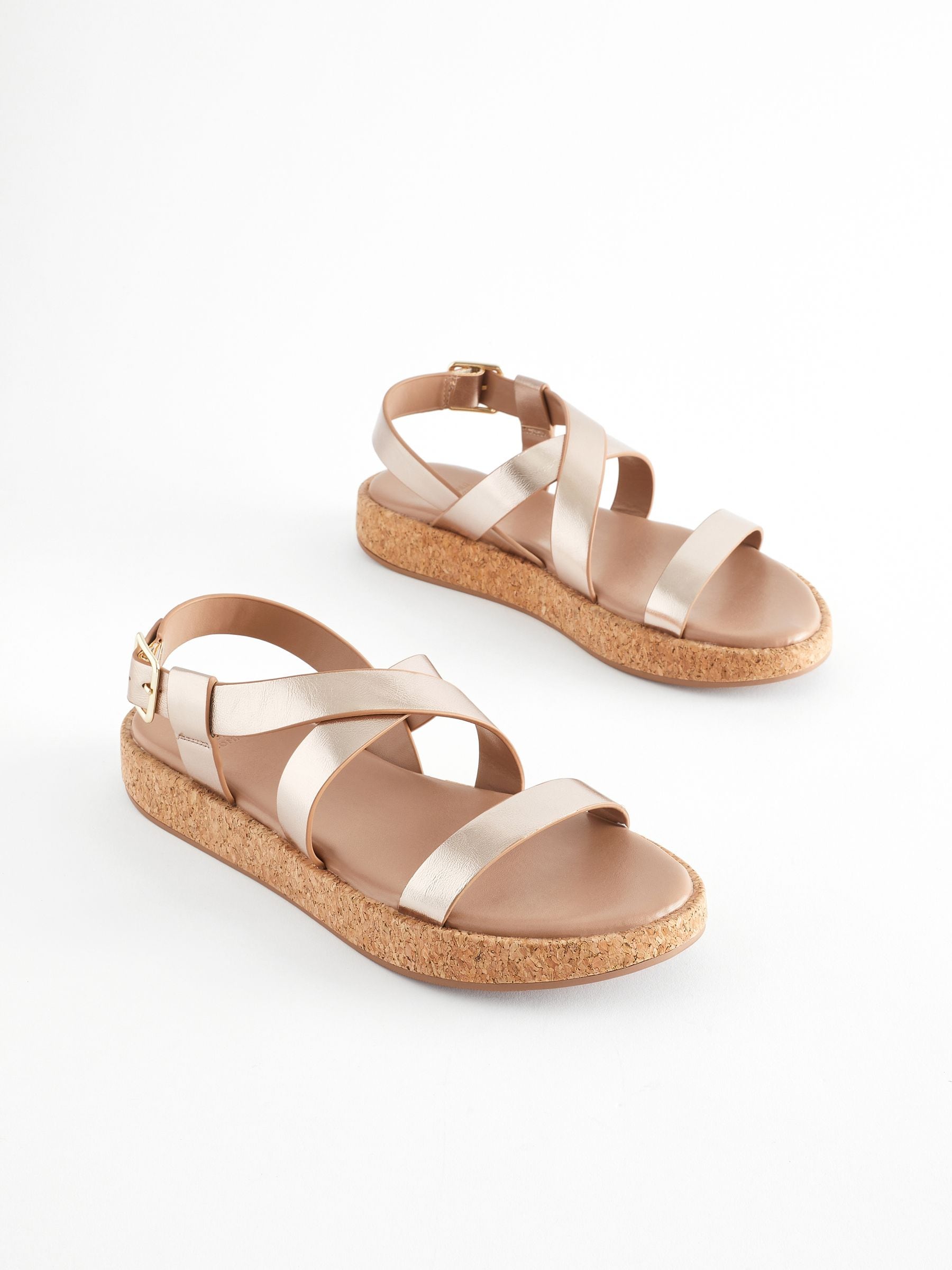 Buy Rose Gold Forever Comfort® Flatform Strappy Sandals from Next USA