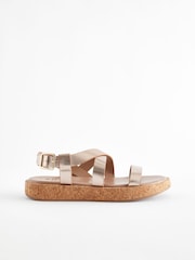 Rose Gold Forever Comfort® Flatform Strappy Sandals - Image 4 of 8