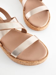 Rose Gold Forever Comfort® Flatform Strappy Sandals - Image 7 of 8