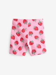 Red/Pink Strawberry Heart Print Cycle Shorts (3-16yrs) - Image 2 of 3