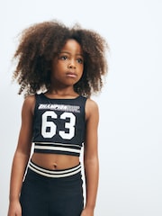 Black Slogan Sports Crop Top (5-16yrs) - Image 4 of 7