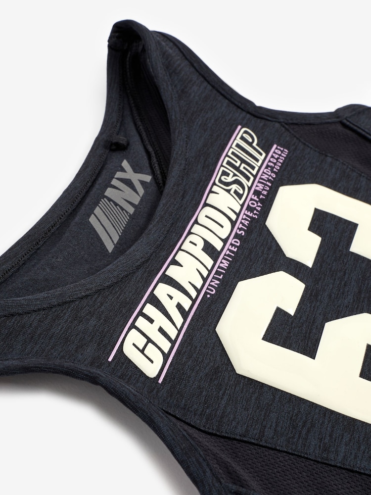 Black Slogan Sports Crop Top (5-16yrs) - Image 7 of 7