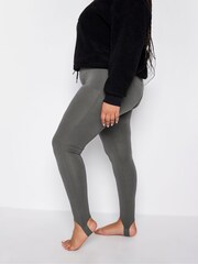 Yours Curve Grey Stirrup Leggings - Image 3 of 4