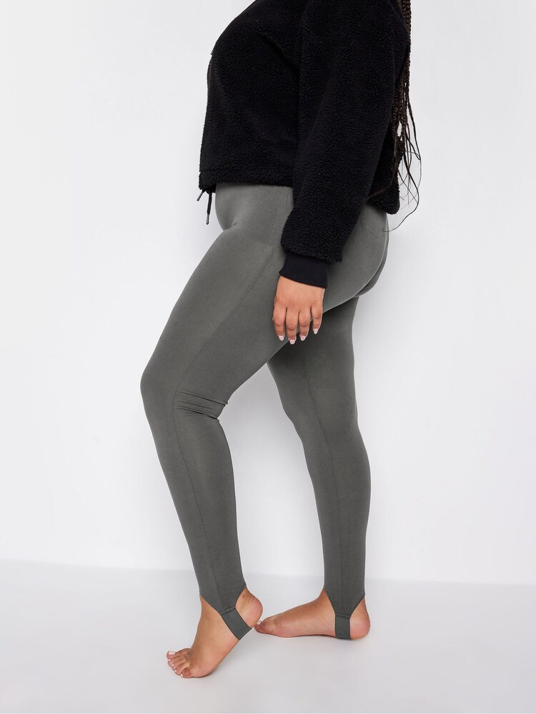 Yours Curve Grey Stirrup Leggings - Image 3 of 4