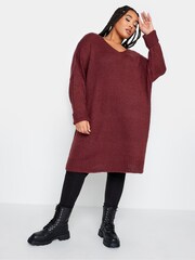 Yours Curve Purple Mossy Yarn Tunic Dress - Image 1 of 4