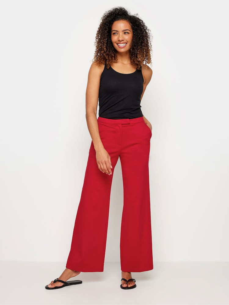 M&Co Red Ponte Wide Leg Trousers - Image 2 of 4