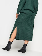Yours Curve Green Cable Skirt - Image 2 of 4