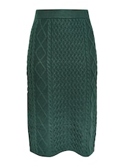 Yours Curve Green Cable Skirt - Image 4 of 4