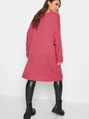 Yours Curve Pink Mossy Yarn Tunic Dress - Image 3 of 5