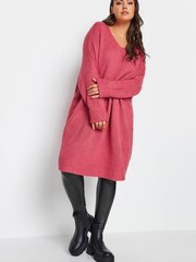 Yours Curve Pink Mossy Yarn Tunic Dress - Image 4 of 5