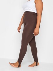 Yours Curve Brown Bengaline Stirrup Leggings - Image 1 of 4