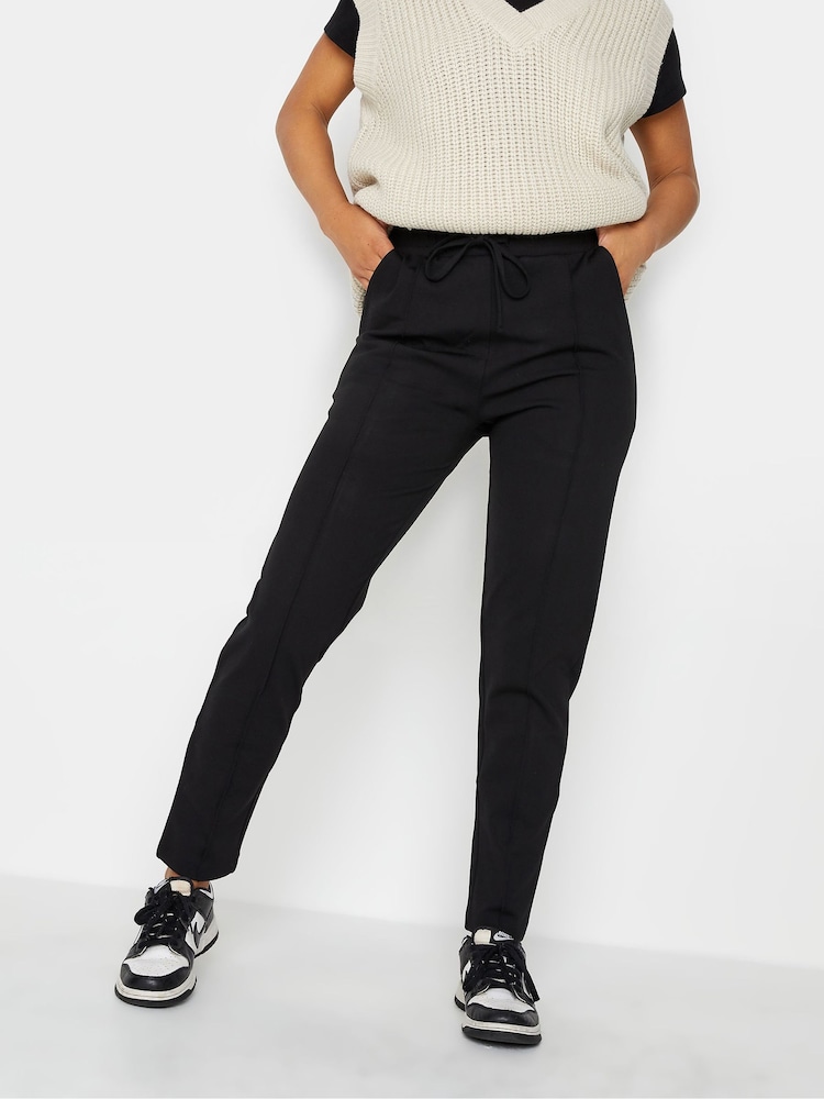 PixieGirl Petite Black Pintuck Tie Waist Wide Leg Trousers - Image 1 of 3