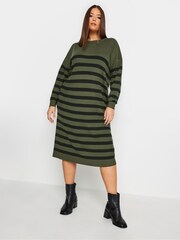 Yours Curve Green Crew Neck Dress - Image 1 of 5