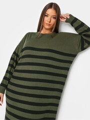 Yours Curve Green Crew Neck Dress - Image 4 of 5
