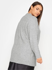 Yours Curve Grey Cable Turtle Neck Jumper - Image 2 of 4