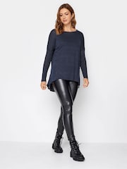 Long Tall Sally Blue Long Sleeve Dipped Hem Jumper - Image 3 of 4