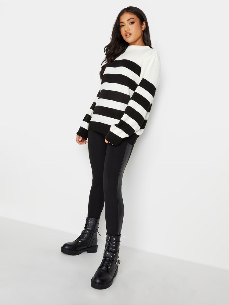 PixieGirl Petite Black PU Side Panel Leggings - Image 2 of 2