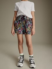 Black Graffiti Heart Jersey Shorts (3-16yrs) - Image 2 of 7